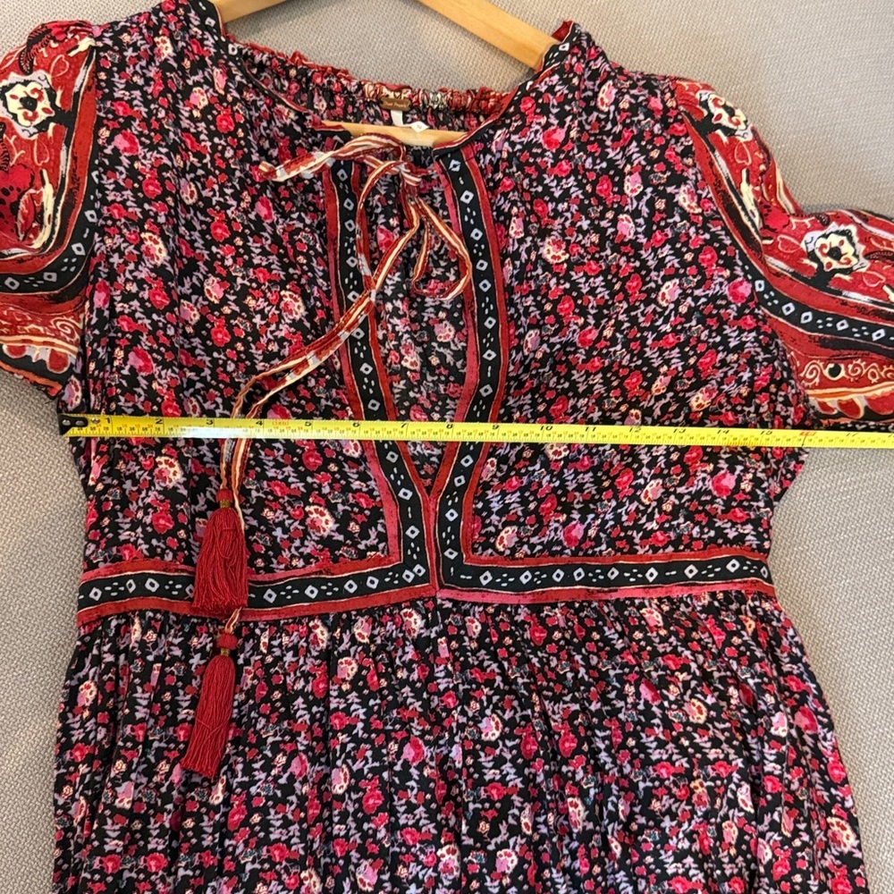 Free People Happy Feelings Dress
Maxi Long Sleeve Red Black S - Picture 10 of 11
